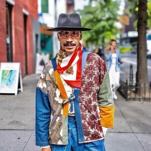 Patchwork Kimono Jacket with Floral and Camouflage Patterns